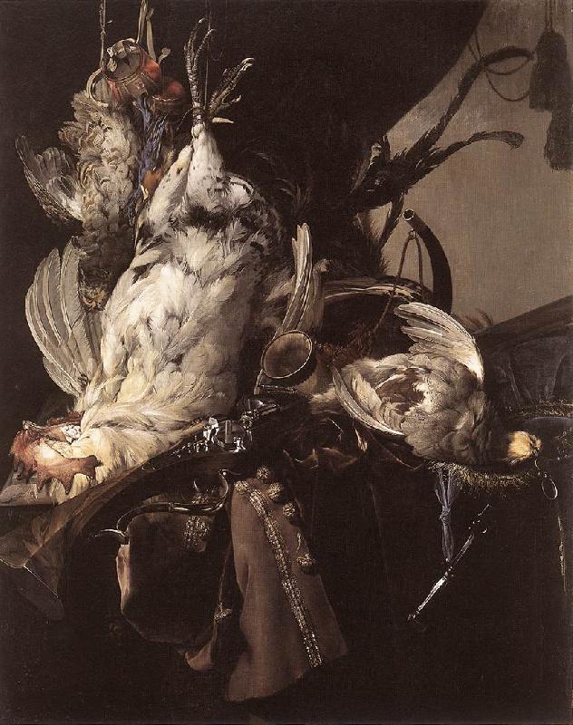 Willem van Still-Life of Dead Birds and Hunting Weapons Sweden oil painting art
